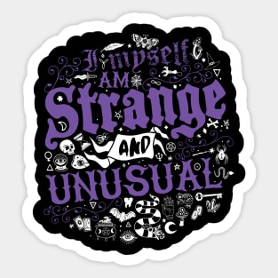 Strange and Unusual - Vintage Distressed Occult Witchcore Typography Sticker